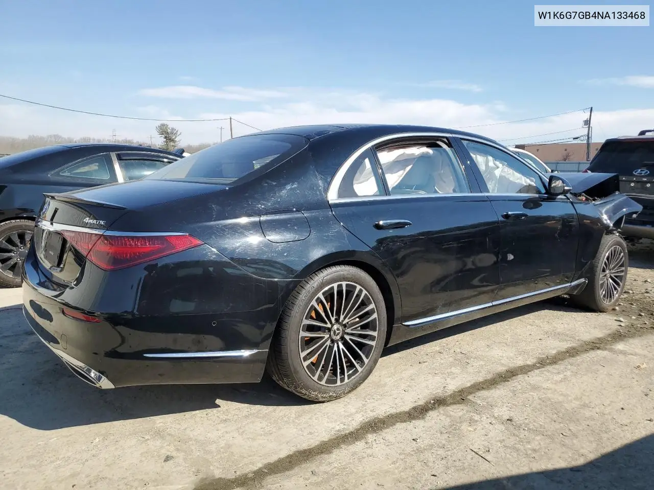 2022 Mercedes-Benz S 580 4Matic VIN: W1K6G7GB4NA133468 Lot: 45731695