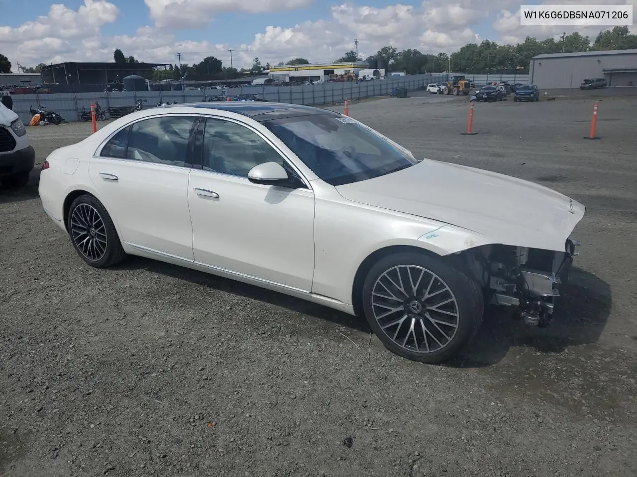 2022 Mercedes-Benz S 500 4Matic VIN: W1K6G6DB5NA071206 Lot: 56855115