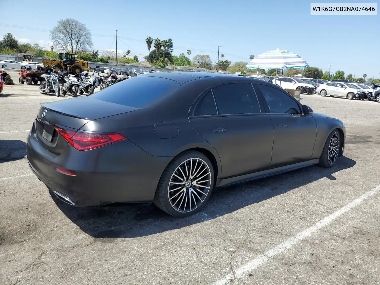 2022 Mercedes-Benz S 580 4Matic VIN: W1K6G7GB2NA074646 Lot: 57130995