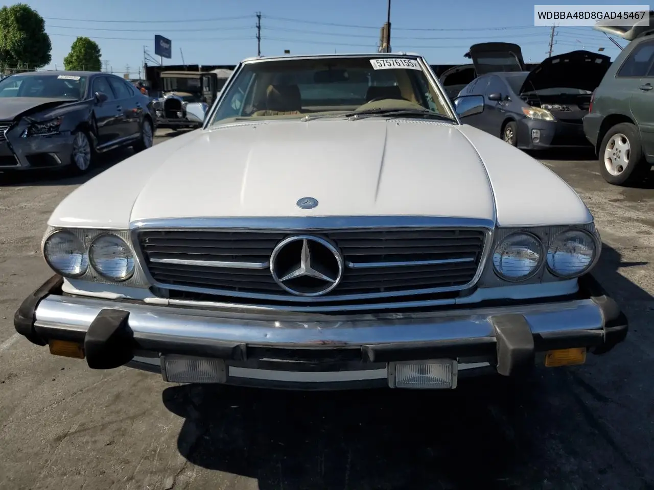 1986 Mercedes-Benz 560 Sl VIN: WDBBA48D8GAD45467 Lot: 57576155