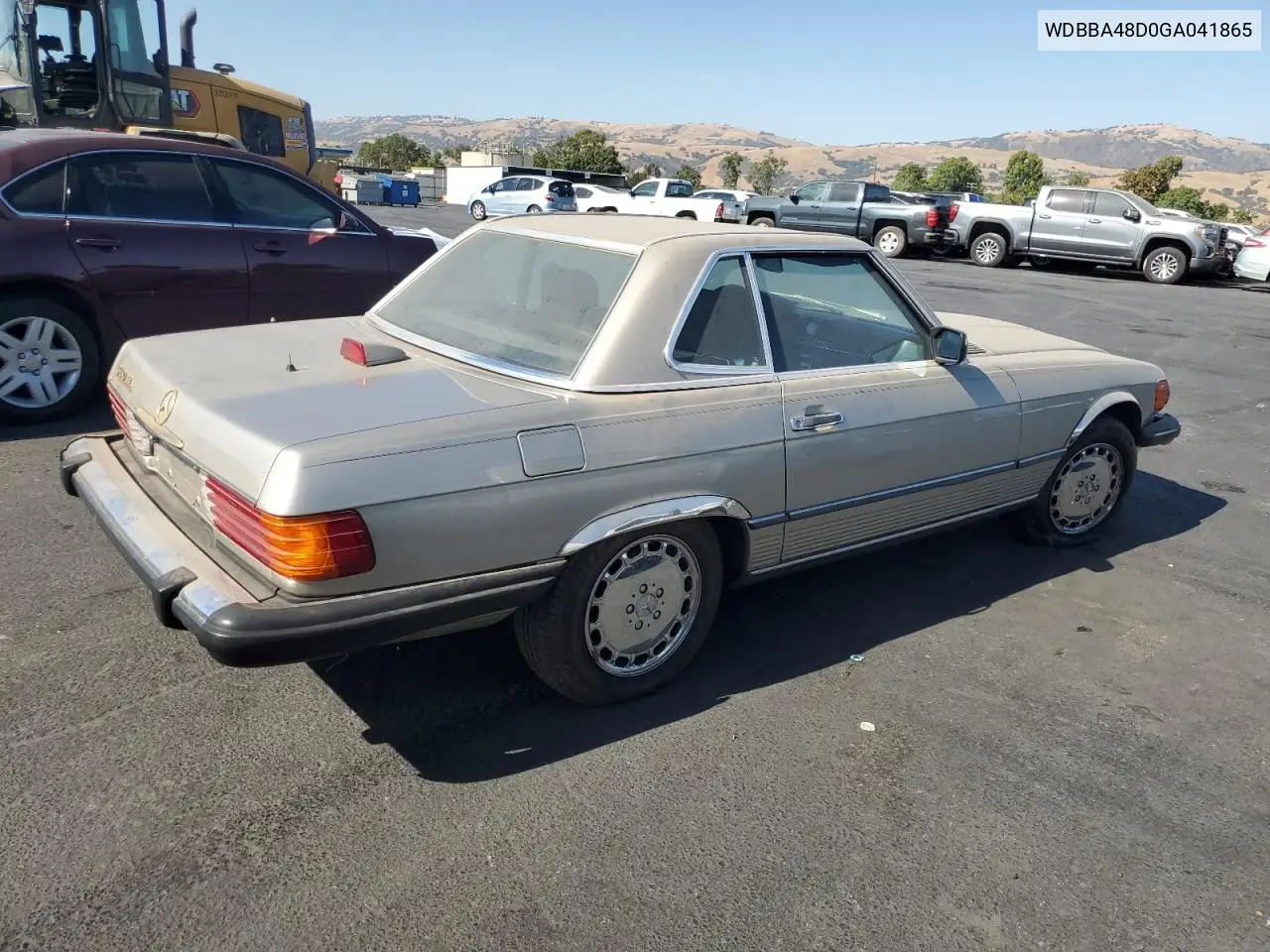 1986 Mercedes-Benz 560 Sl VIN: WDBBA48D0GA041865 Lot: 63091485