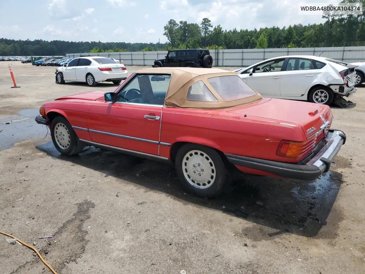 1989 Mercedes-Benz 560 Sl VIN: WDBBA48D0KA104374 Lot: 61547645