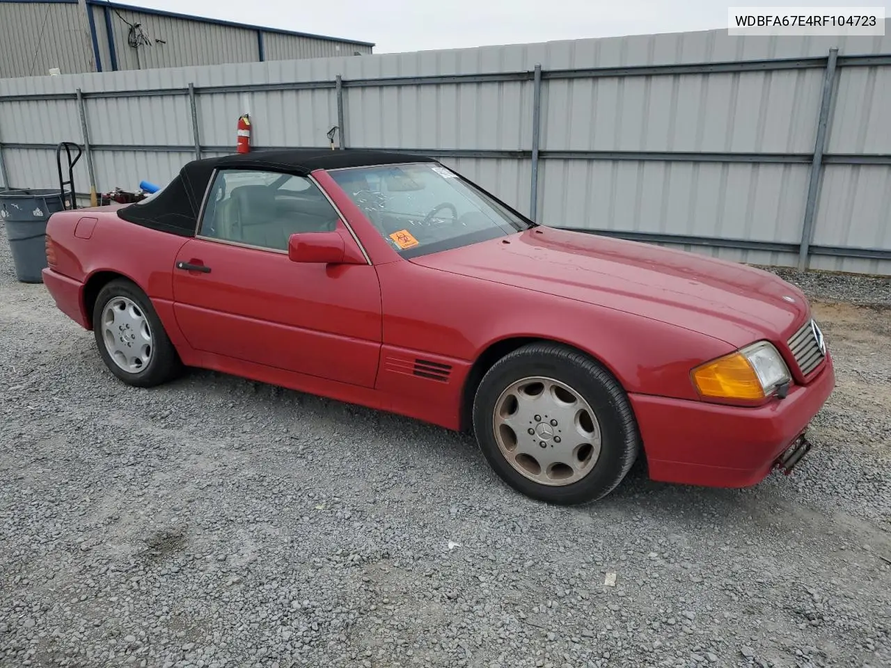1994 Mercedes-Benz Sl 500 VIN: WDBFA67E4RF104723 Lot: 48371075