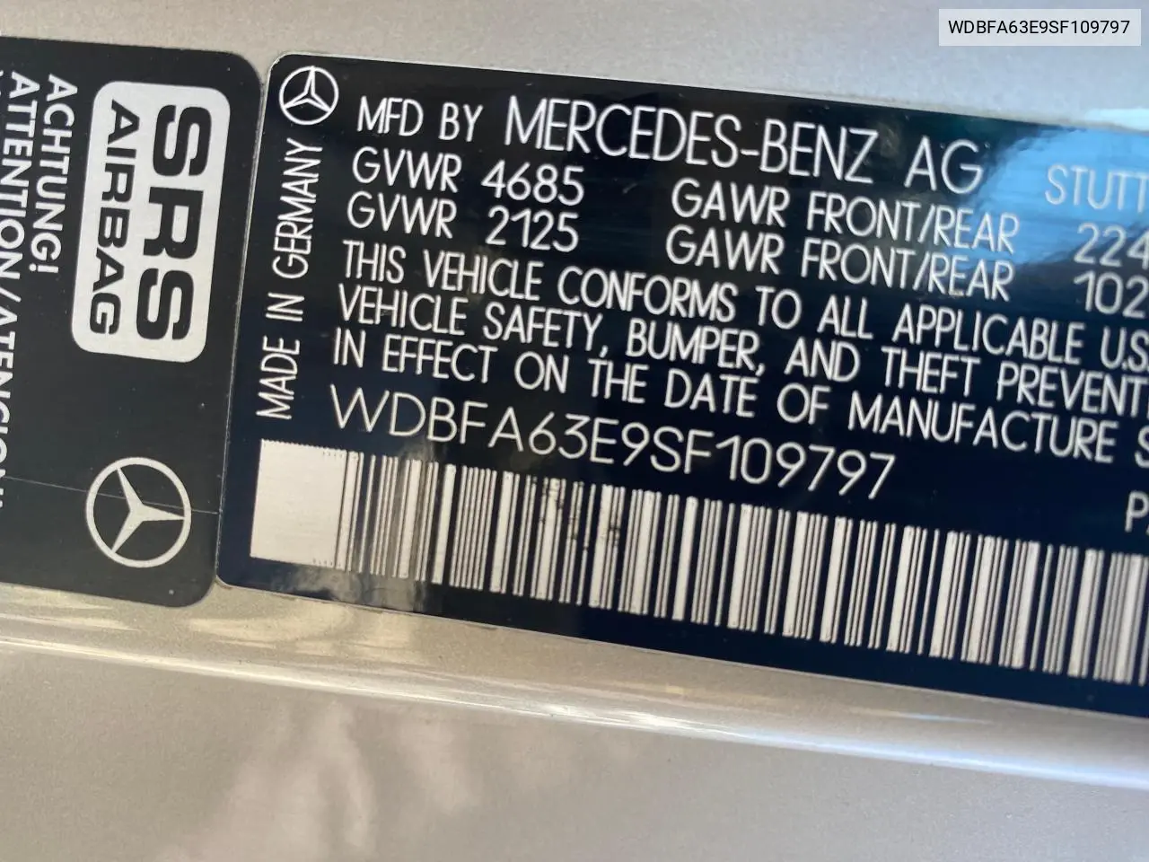 1995 Mercedes-Benz Sl 320 VIN: WDBFA63E9SF109797 Lot: 53972805