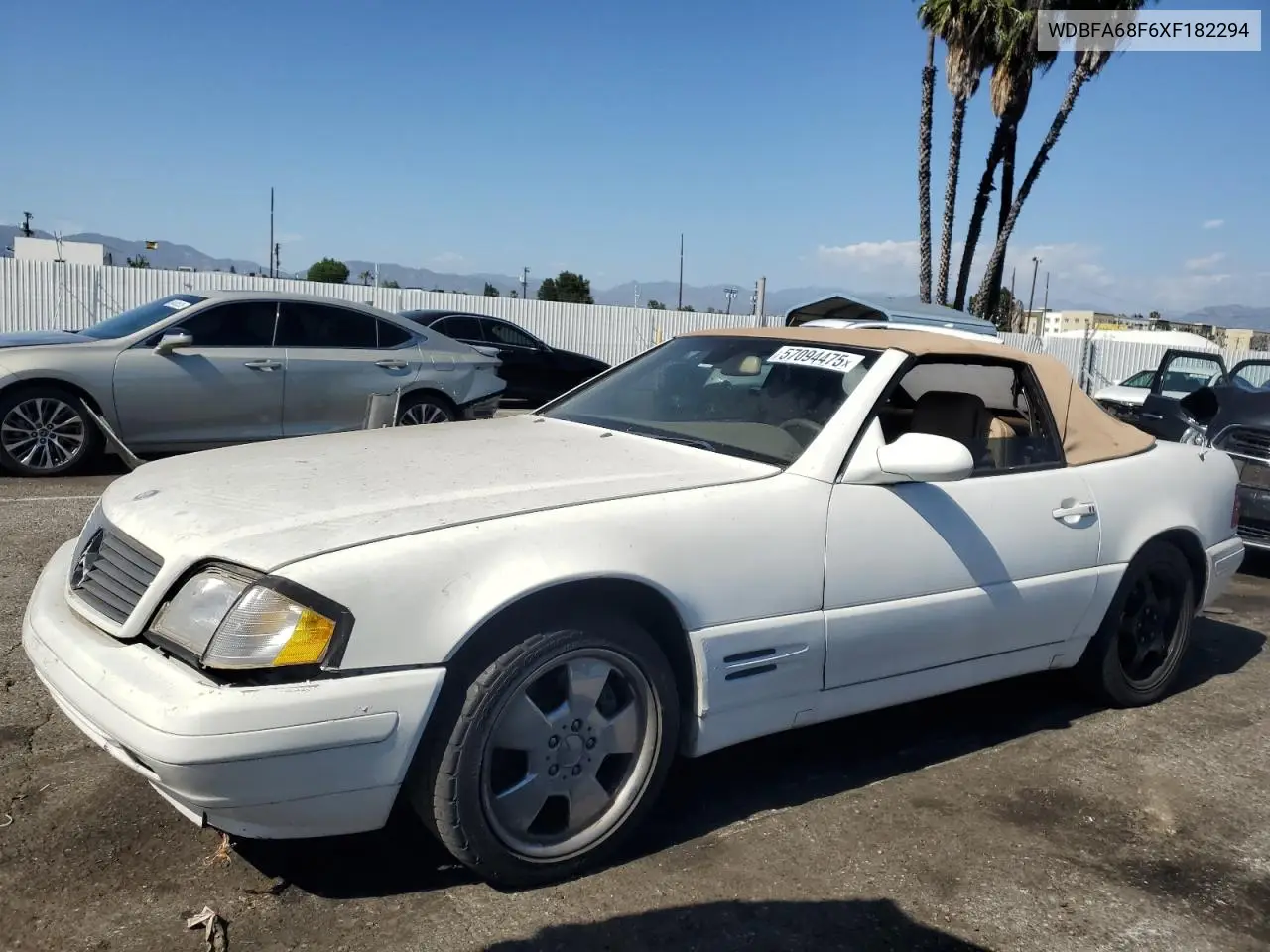 1999 Mercedes-Benz Sl 500 VIN: WDBFA68F6XF182294 Lot: 57094475