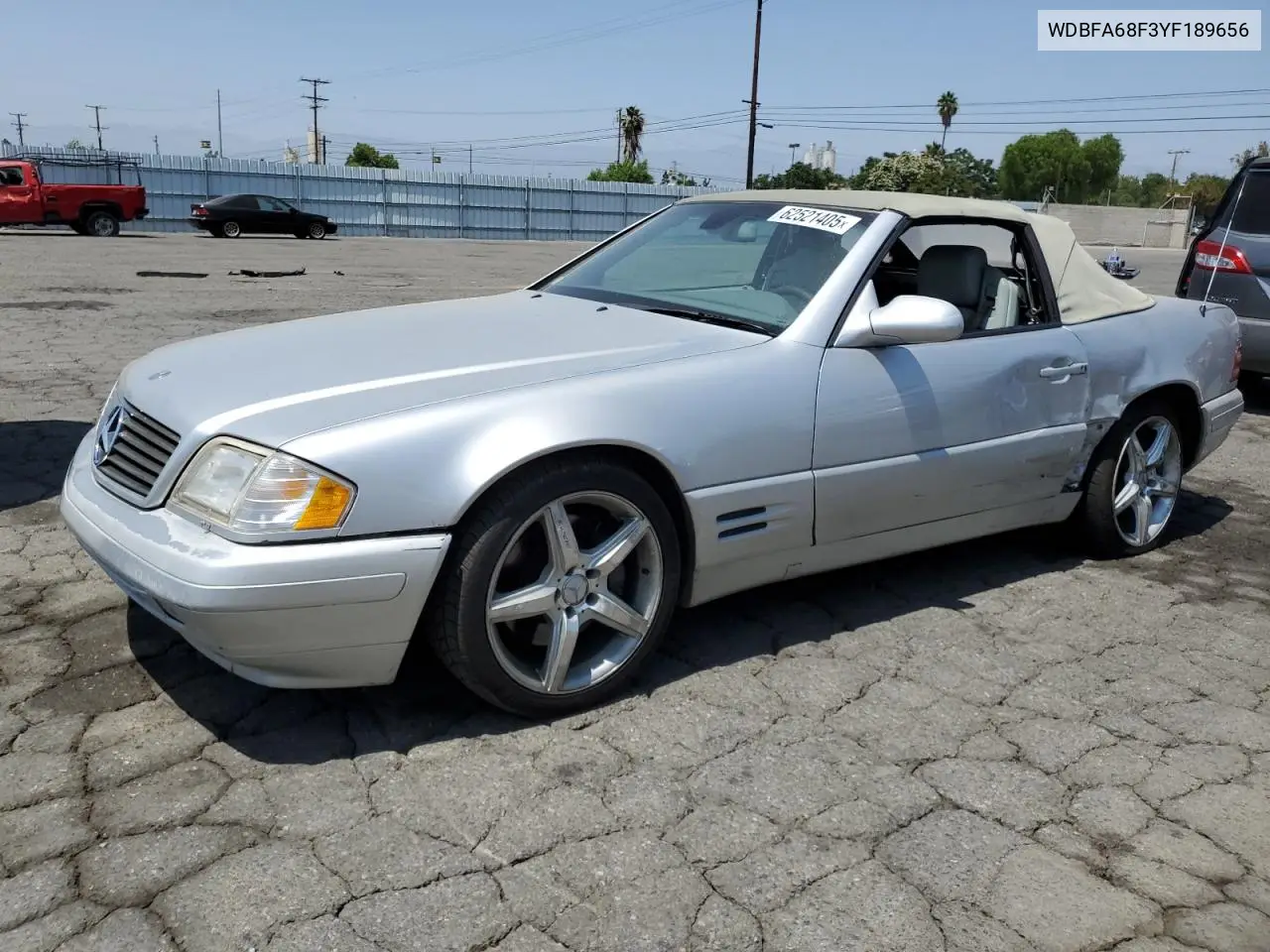 2000 Mercedes-Benz Sl 500 VIN: WDBFA68F3YF189656 Lot: 62521405
