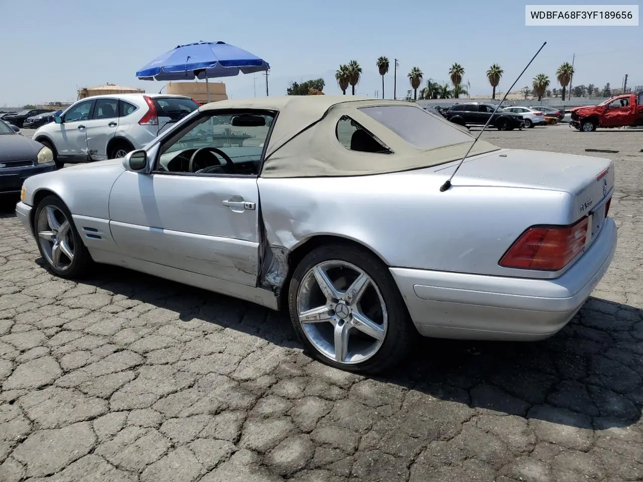 2000 Mercedes-Benz Sl 500 VIN: WDBFA68F3YF189656 Lot: 62521405