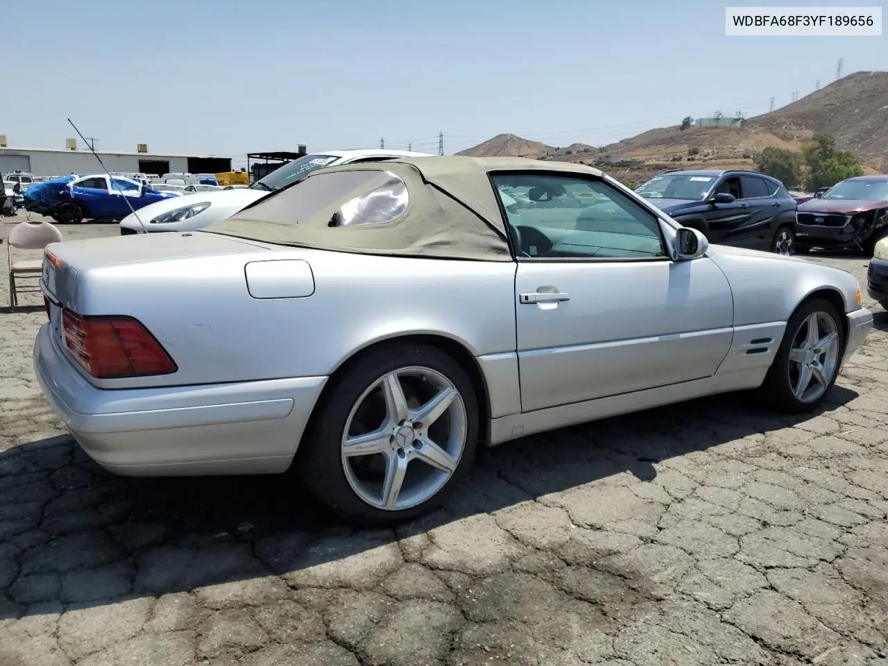2000 Mercedes-Benz Sl 500 VIN: WDBFA68F3YF189656 Lot: 62521405
