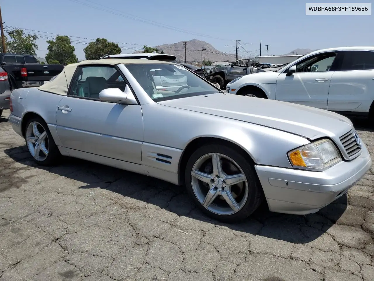 2000 Mercedes-Benz Sl 500 VIN: WDBFA68F3YF189656 Lot: 62521405