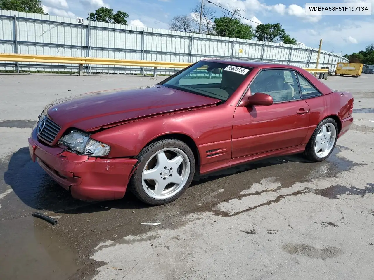 2001 Mercedes-Benz Sl 500 VIN: WDBFA68F51F197134 Lot: 55603755