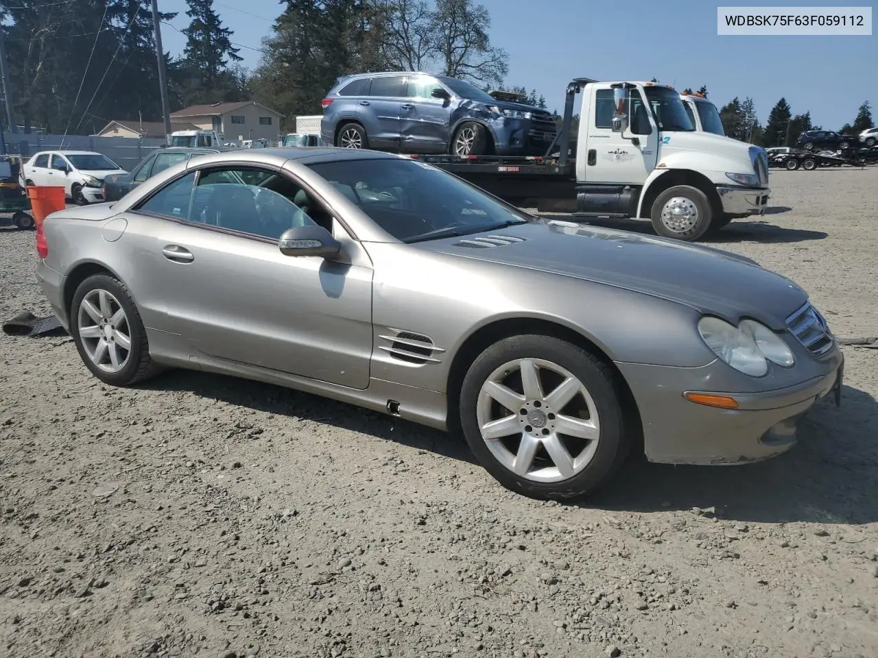 2003 Mercedes-Benz Sl 500R VIN: WDBSK75F63F059112 Lot: 54437785