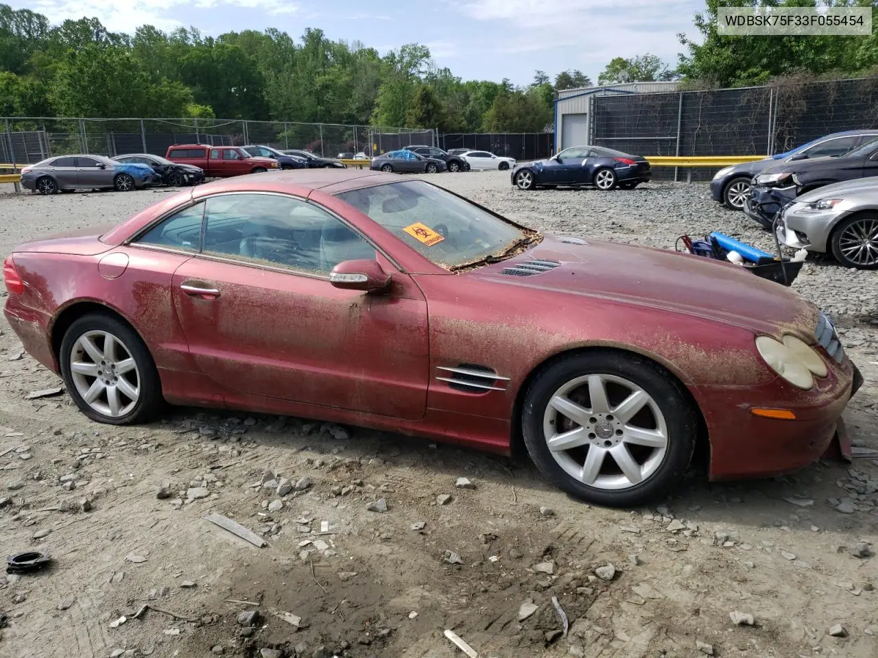 2003 Mercedes-Benz Sl 500R VIN: WDBSK75F33F055454 Lot: 55290825