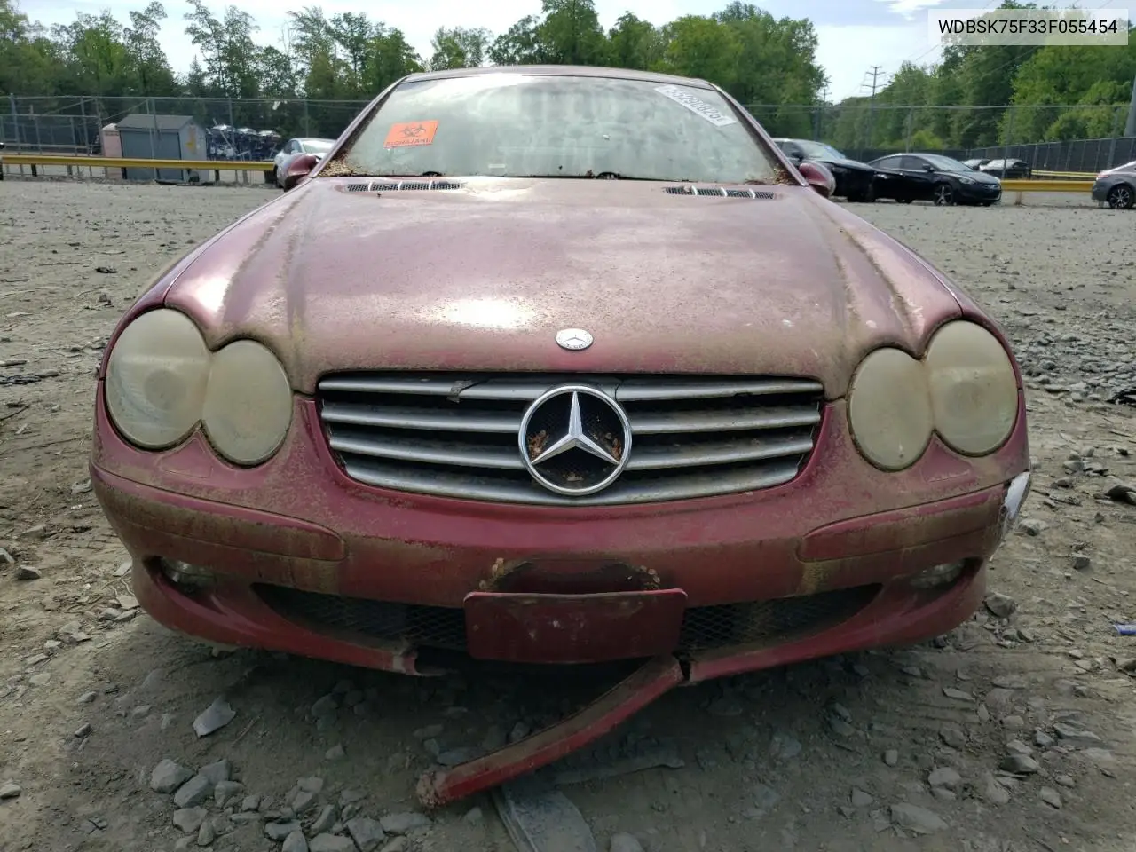 2003 Mercedes-Benz Sl 500R VIN: WDBSK75F33F055454 Lot: 55290825