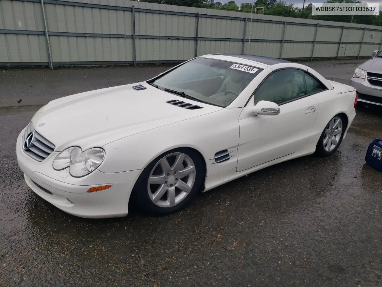2003 Mercedes-Benz Sl 500R VIN: WDBSK75F03F033637 Lot: 55441235