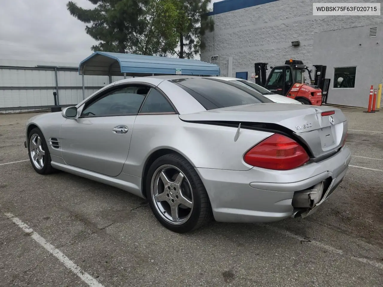 2003 Mercedes-Benz Sl 500R VIN: WDBSK75F63F020715 Lot: 55695695