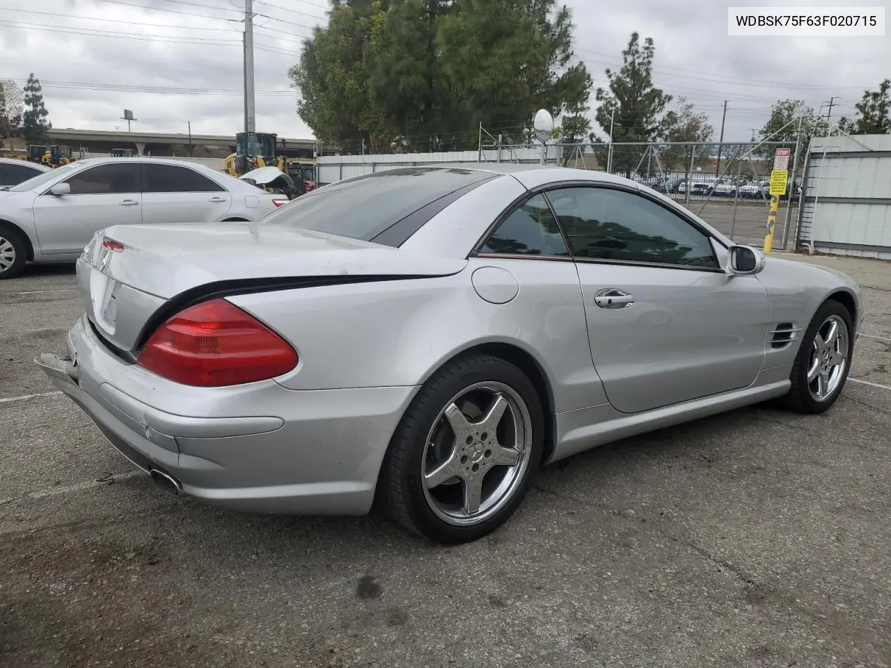 2003 Mercedes-Benz Sl 500R VIN: WDBSK75F63F020715 Lot: 55695695