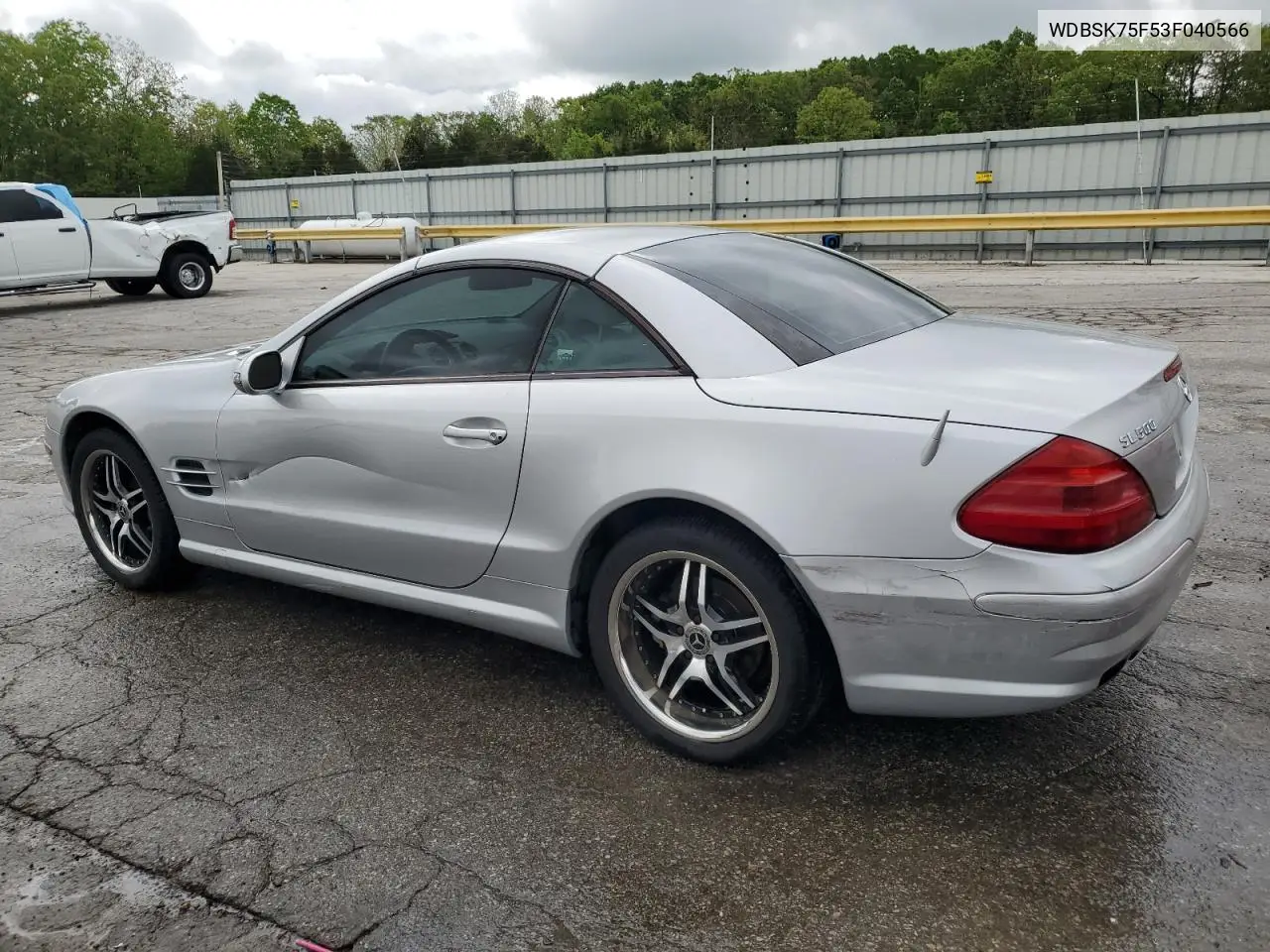 2003 Mercedes-Benz Sl 500R VIN: WDBSK75F53F040566 Lot: 56310055