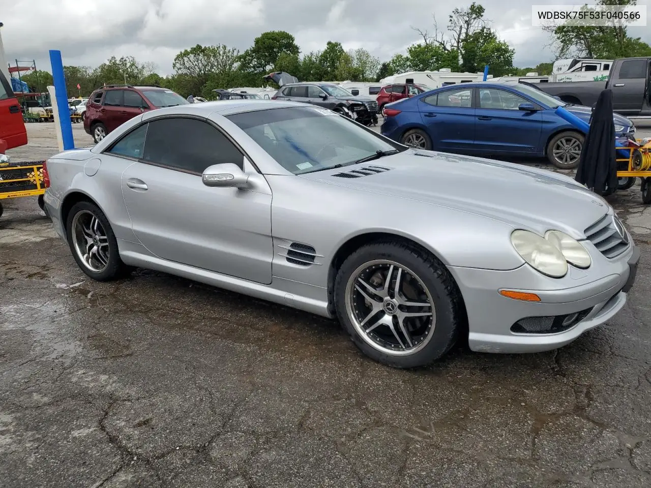 2003 Mercedes-Benz Sl 500R VIN: WDBSK75F53F040566 Lot: 56310055