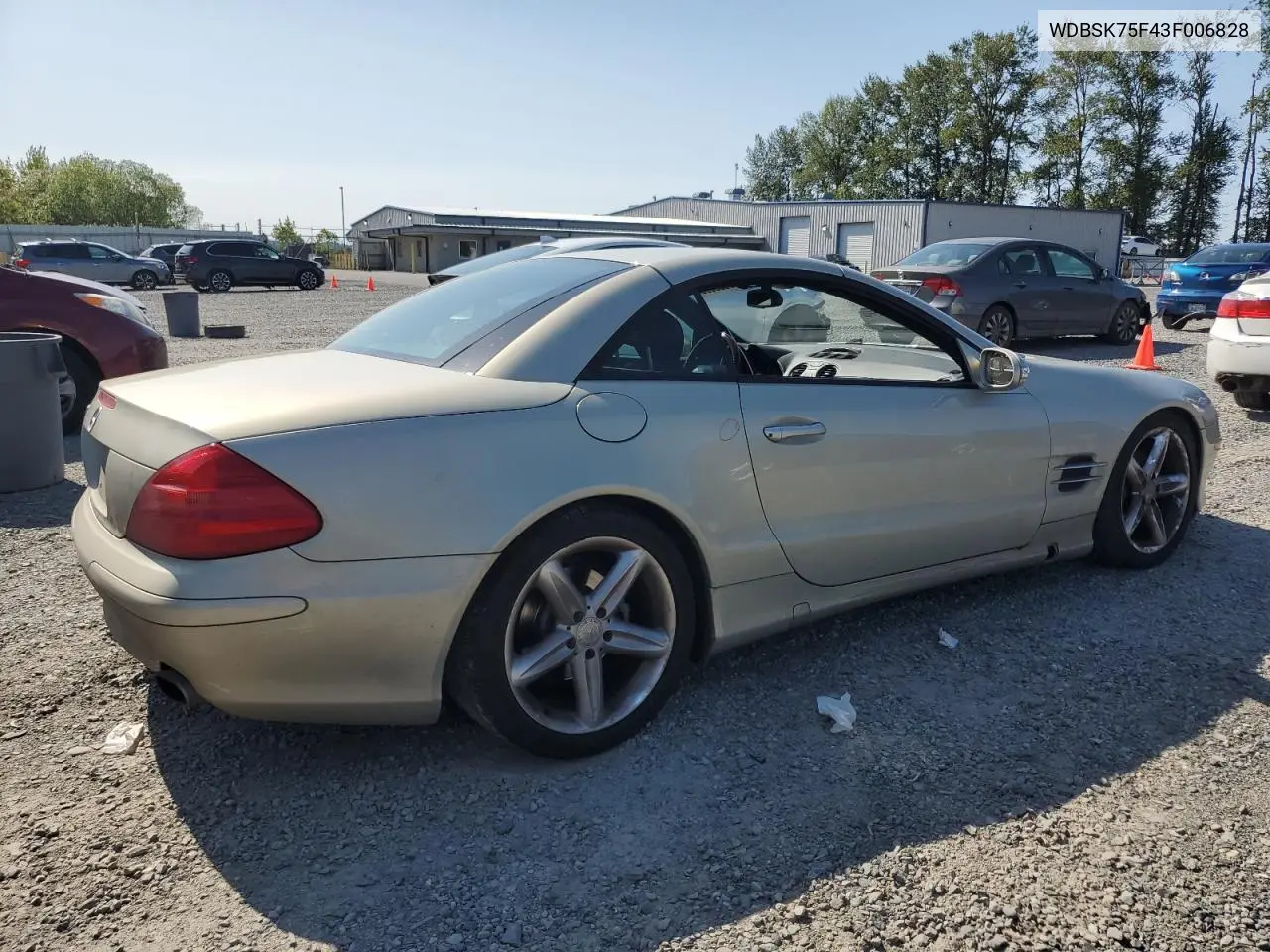 2003 Mercedes-Benz Sl 500R VIN: WDBSK75F43F006828 Lot: 59639995
