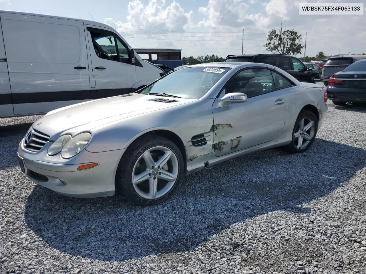 2004 Mercedes-Benz Sl 500 VIN: WDBSK75FX4F063133 Lot: 58230295