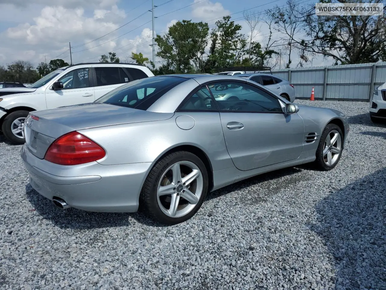 2004 Mercedes-Benz Sl 500 VIN: WDBSK75FX4F063133 Lot: 58230295