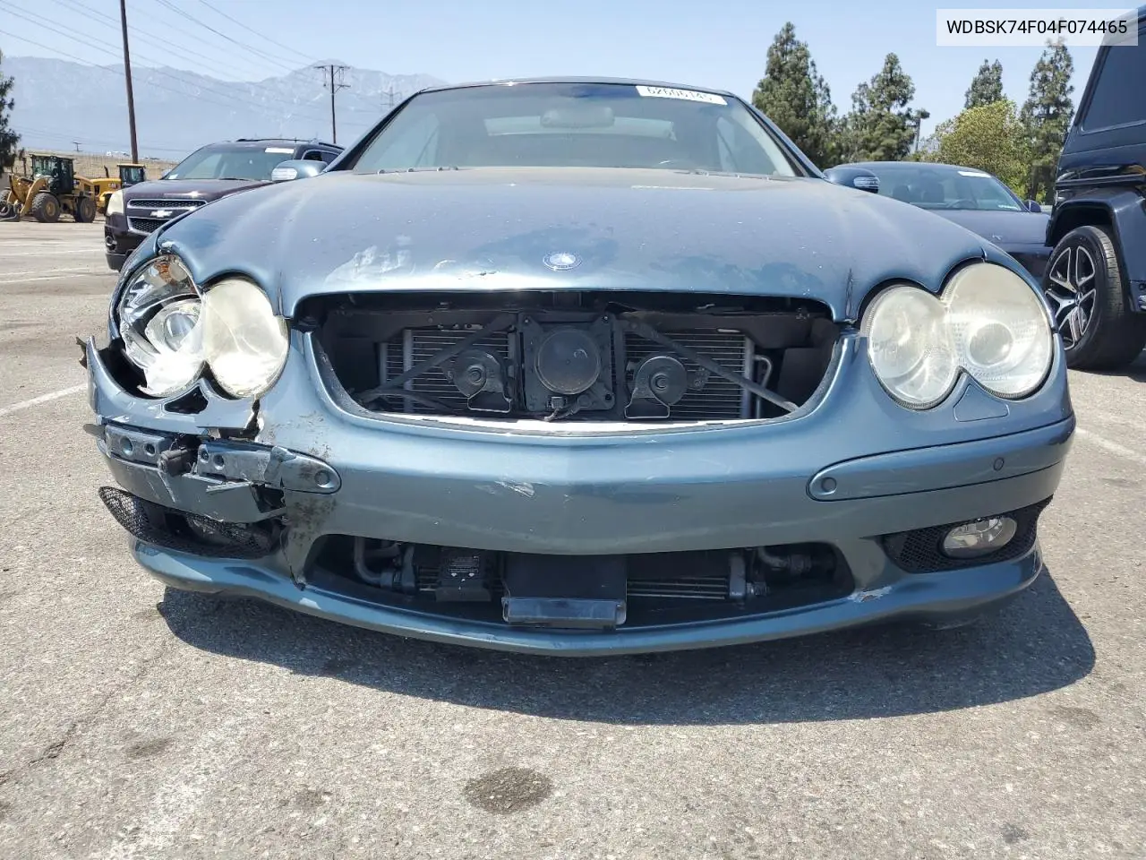 2004 Mercedes-Benz Sl 55 Amg VIN: WDBSK74F04F074465 Lot: 62606145