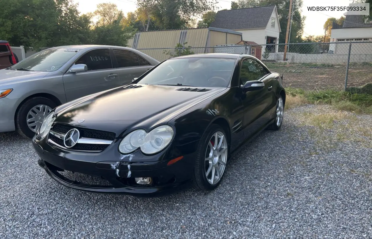 2005 Mercedes-Benz Sl 500 VIN: WDBSK75F35F093334 Lot: 59240565