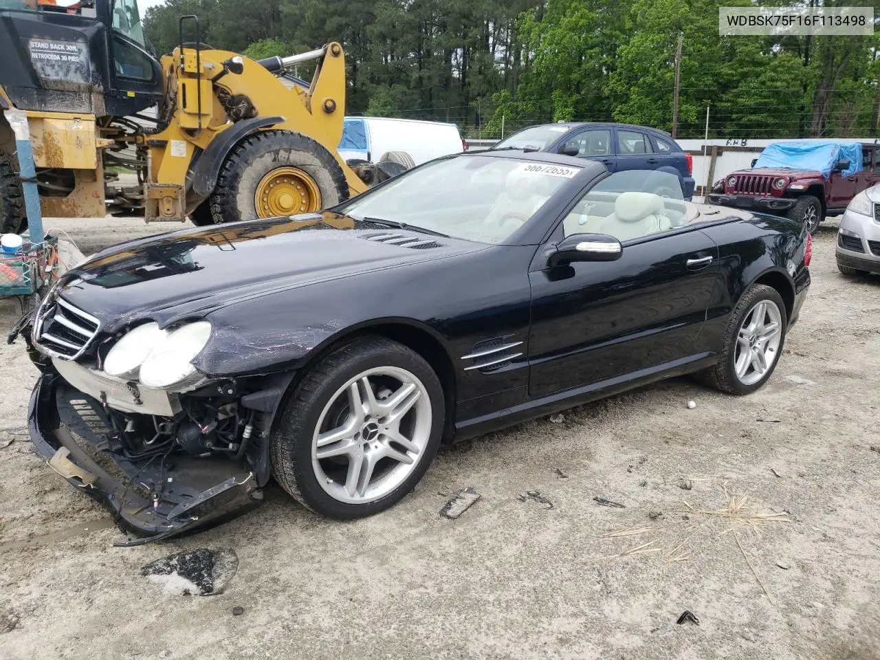 2006 Mercedes-Benz Sl 500 VIN: WDBSK75F16F113498 Lot: 56672655