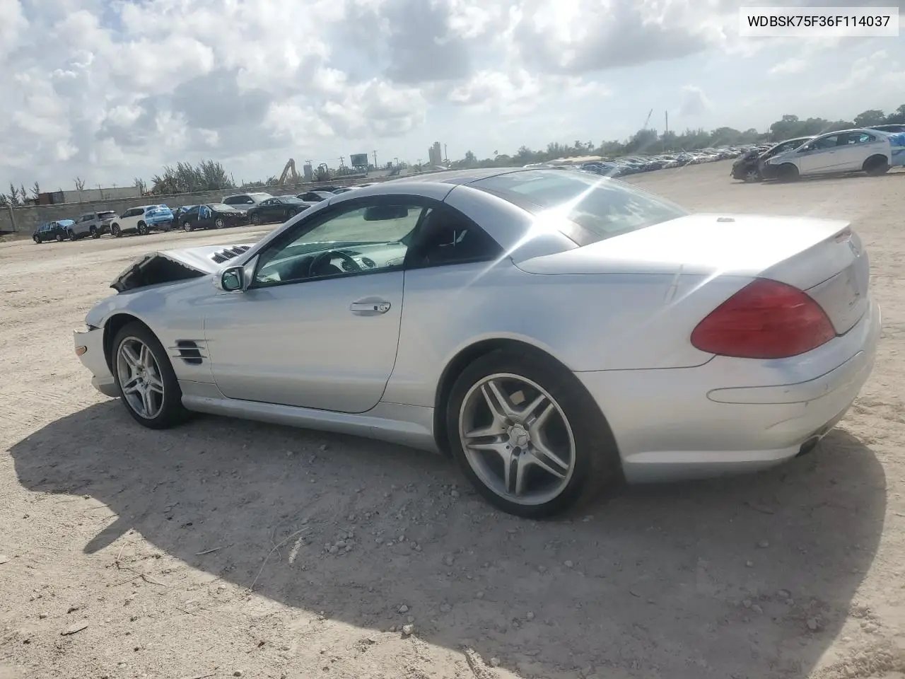 2006 Mercedes-Benz Sl 500 VIN: WDBSK75F36F114037 Lot: 60879175