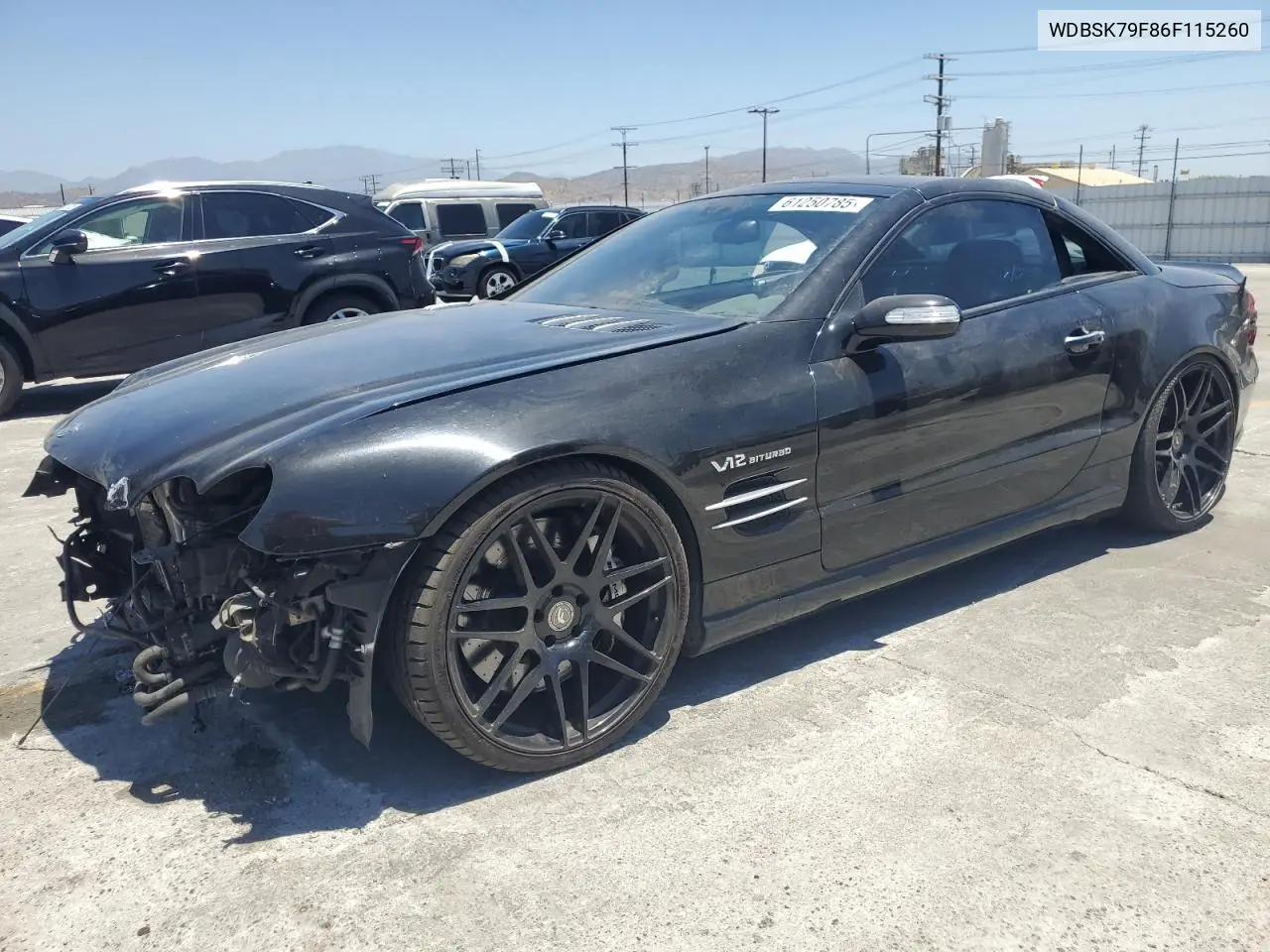 2006 Mercedes-Benz Sl 65 Amg VIN: WDBSK79F86F115260 Lot: 61250785