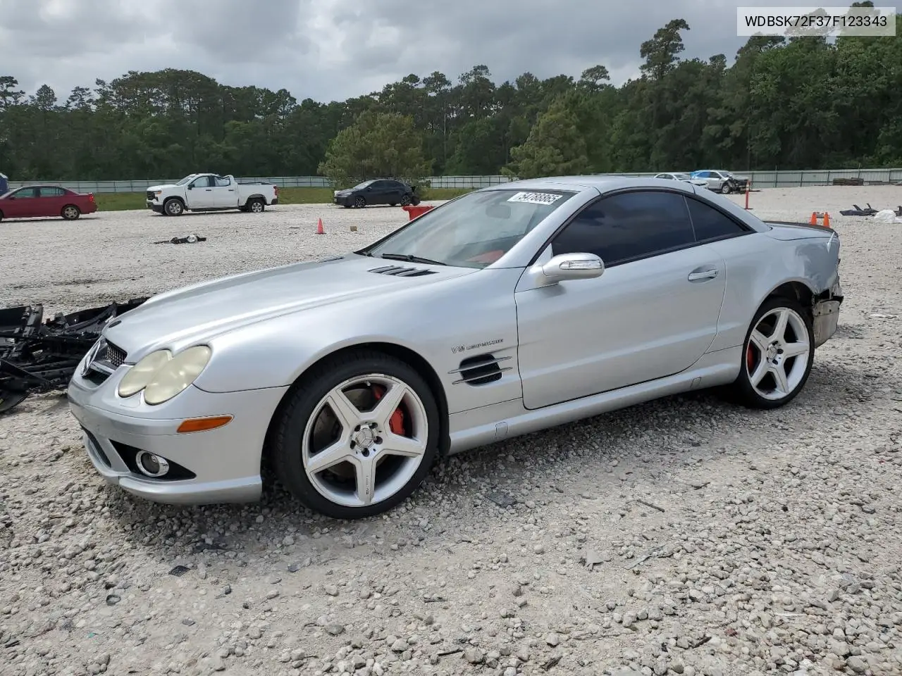 2007 Mercedes-Benz Sl 55 Amg VIN: WDBSK72F37F123343 Lot: 54788865
