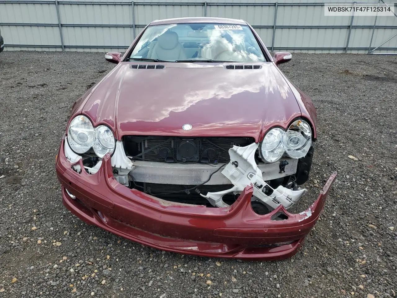 2007 Mercedes-Benz Sl 550 VIN: WDBSK71F47F125314 Lot: 60307285