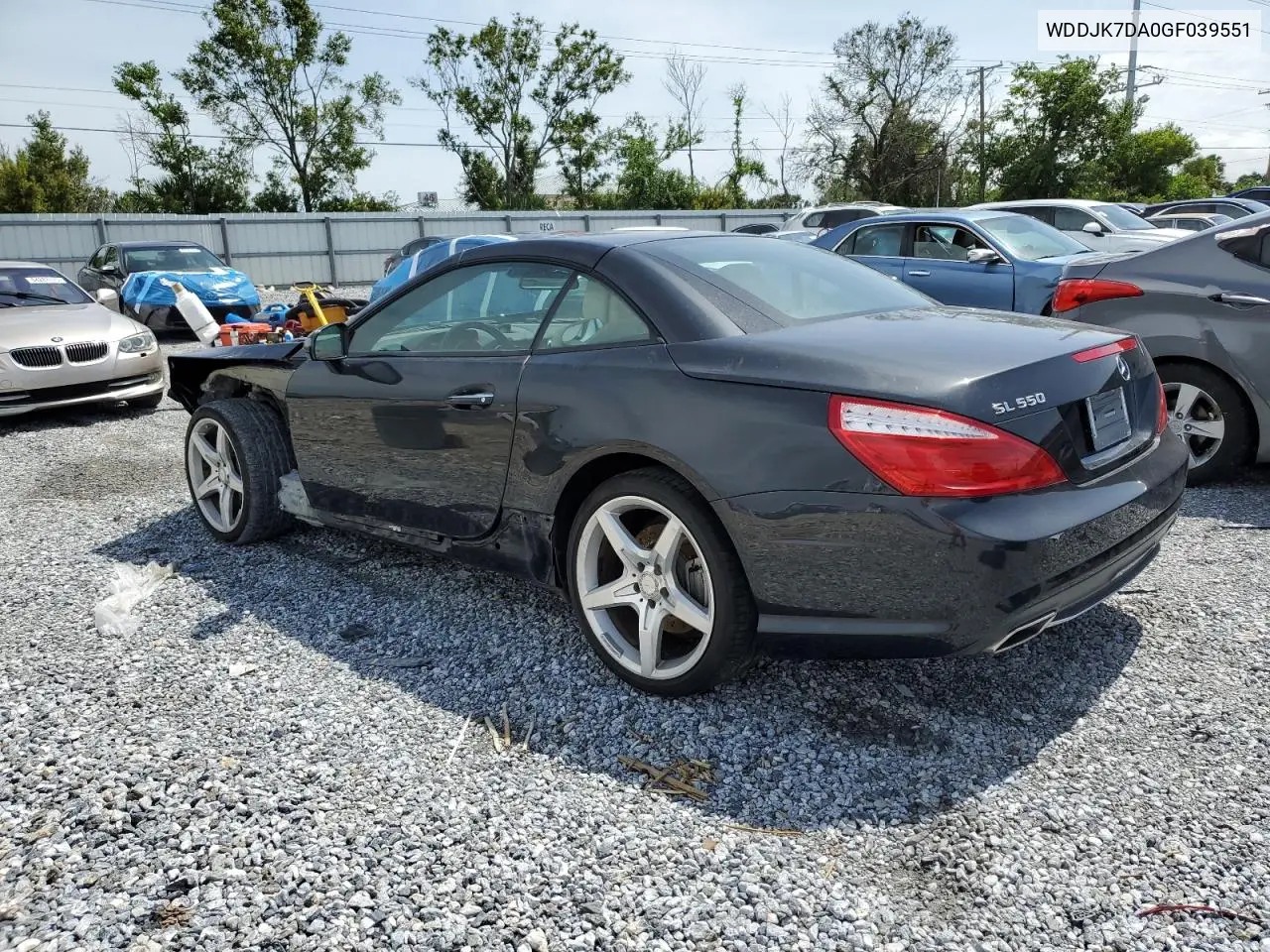 2016 Mercedes-Benz Sl 550 VIN: WDDJK7DA0GF039551 Lot: 64017795