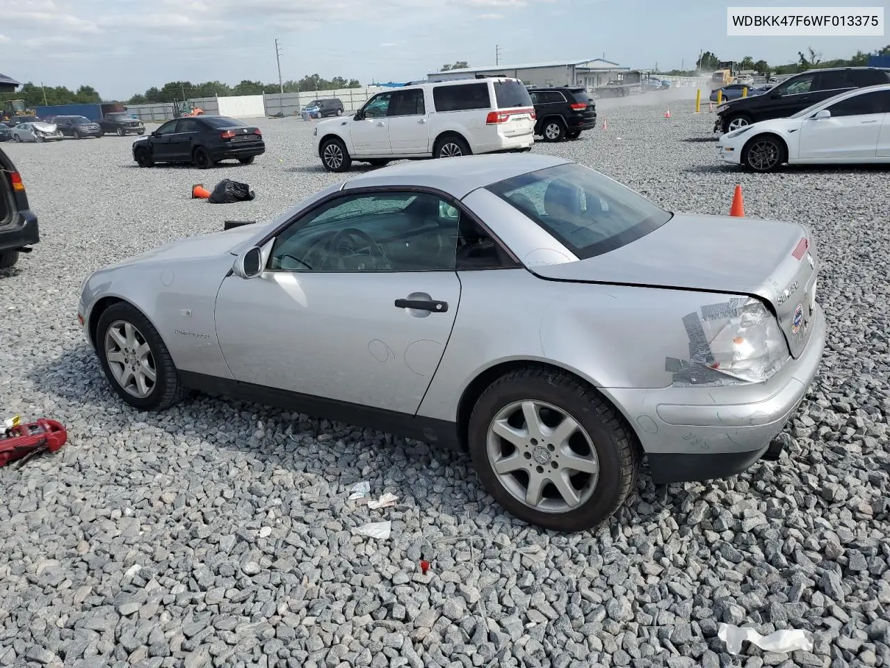 1998 Mercedes-Benz Slk 230 Kompressor VIN: WDBKK47F6WF013375 Lot: 53793445