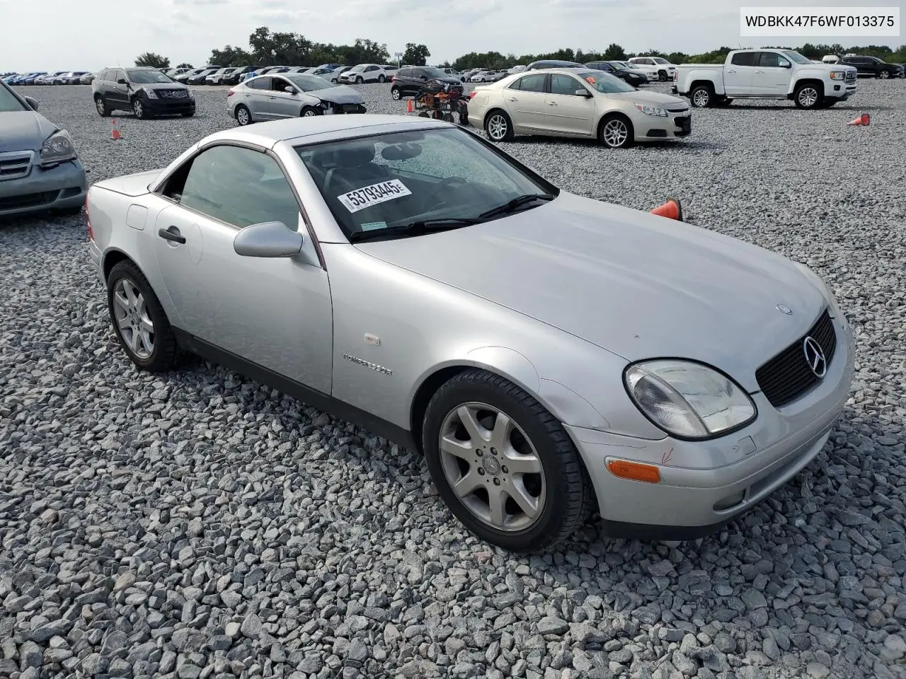 1998 Mercedes-Benz Slk 230 Kompressor VIN: WDBKK47F6WF013375 Lot: 53793445