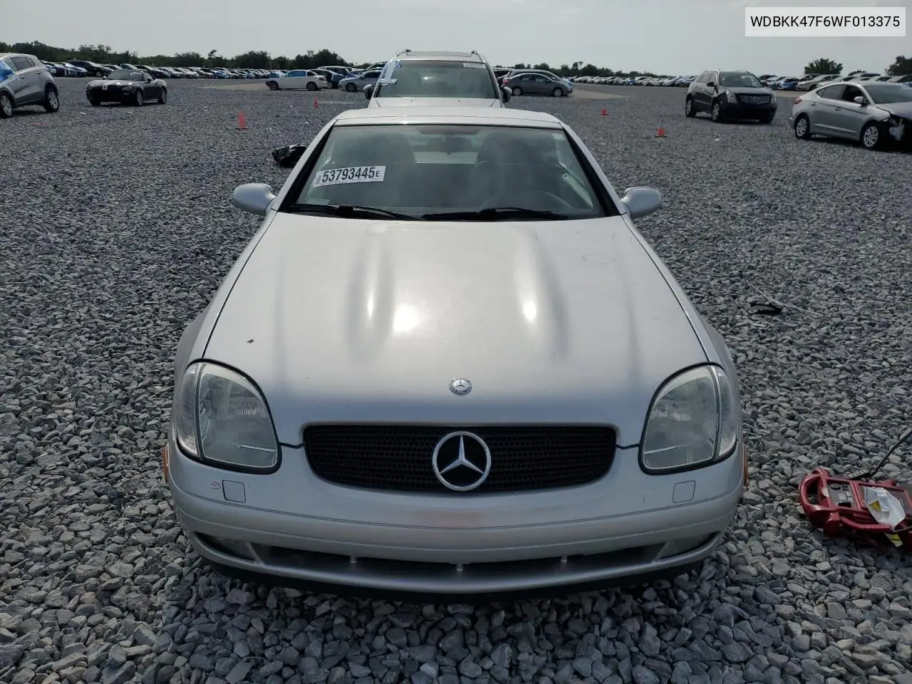 1998 Mercedes-Benz Slk 230 Kompressor VIN: WDBKK47F6WF013375 Lot: 53793445
