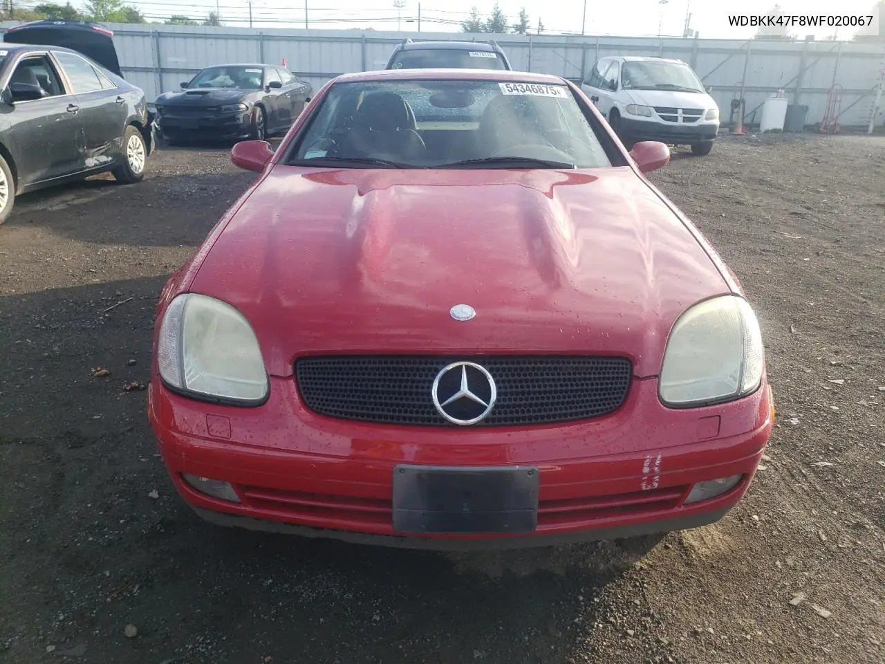 1998 Mercedes-Benz Slk 230 Kompressor VIN: WDBKK47F8WF020067 Lot: 54346875