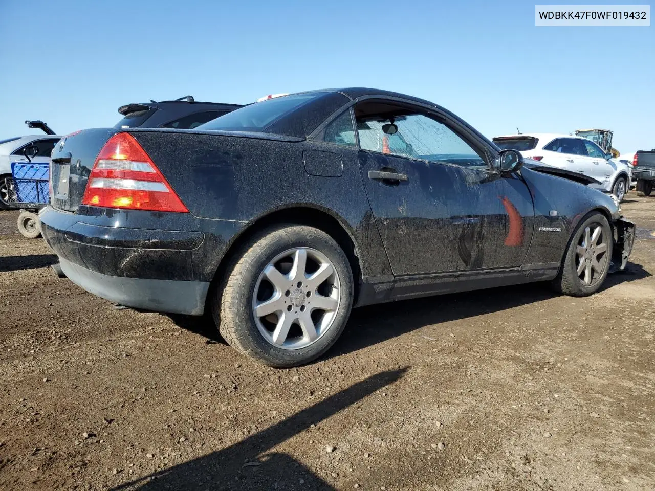 1998 Mercedes-Benz Slk 230 Kompressor VIN: WDBKK47F0WF019432 Lot: 60892305