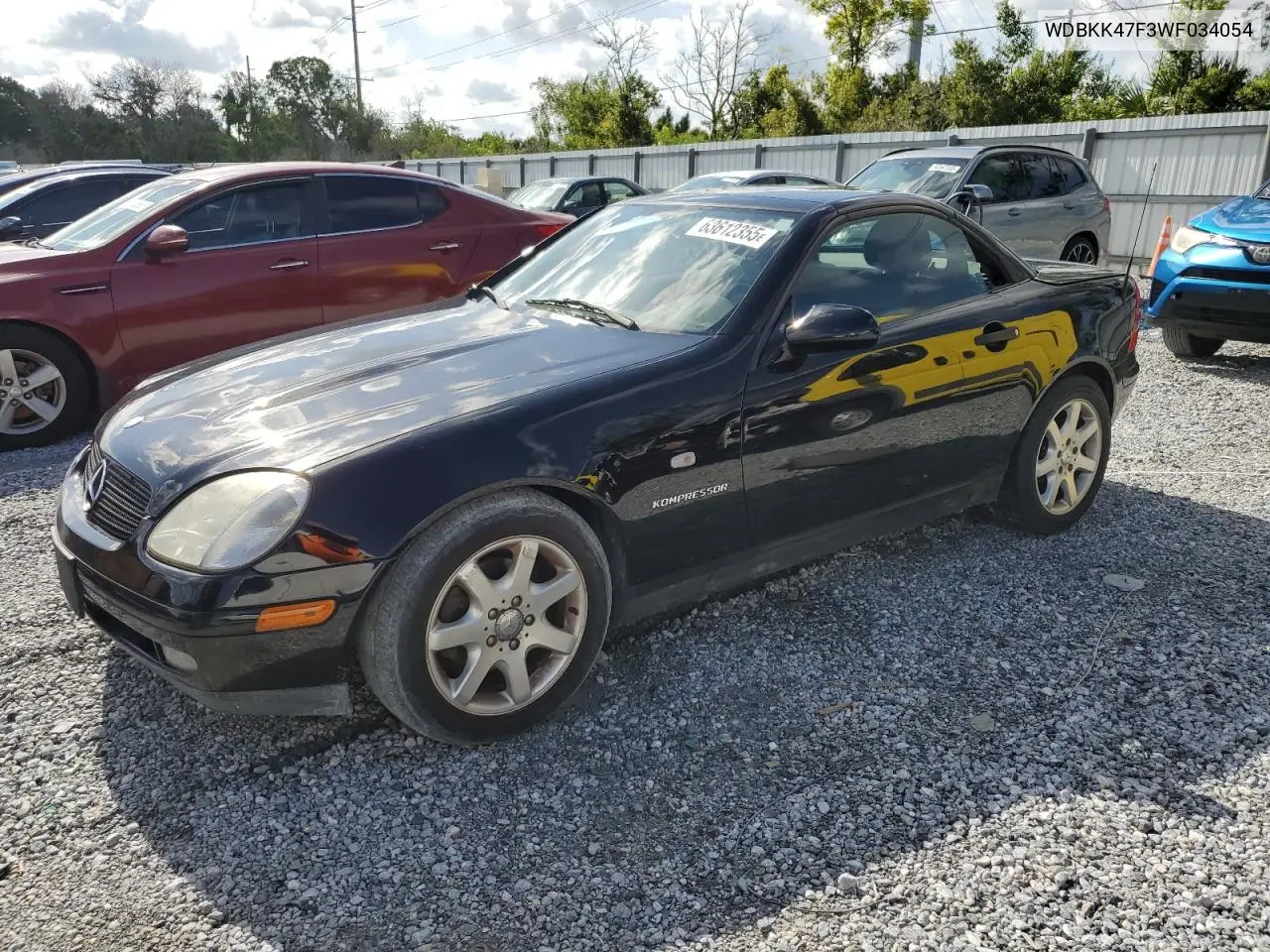 1998 Mercedes-Benz Slk 230 Kompressor VIN: WDBKK47F3WF034054 Lot: 63612355