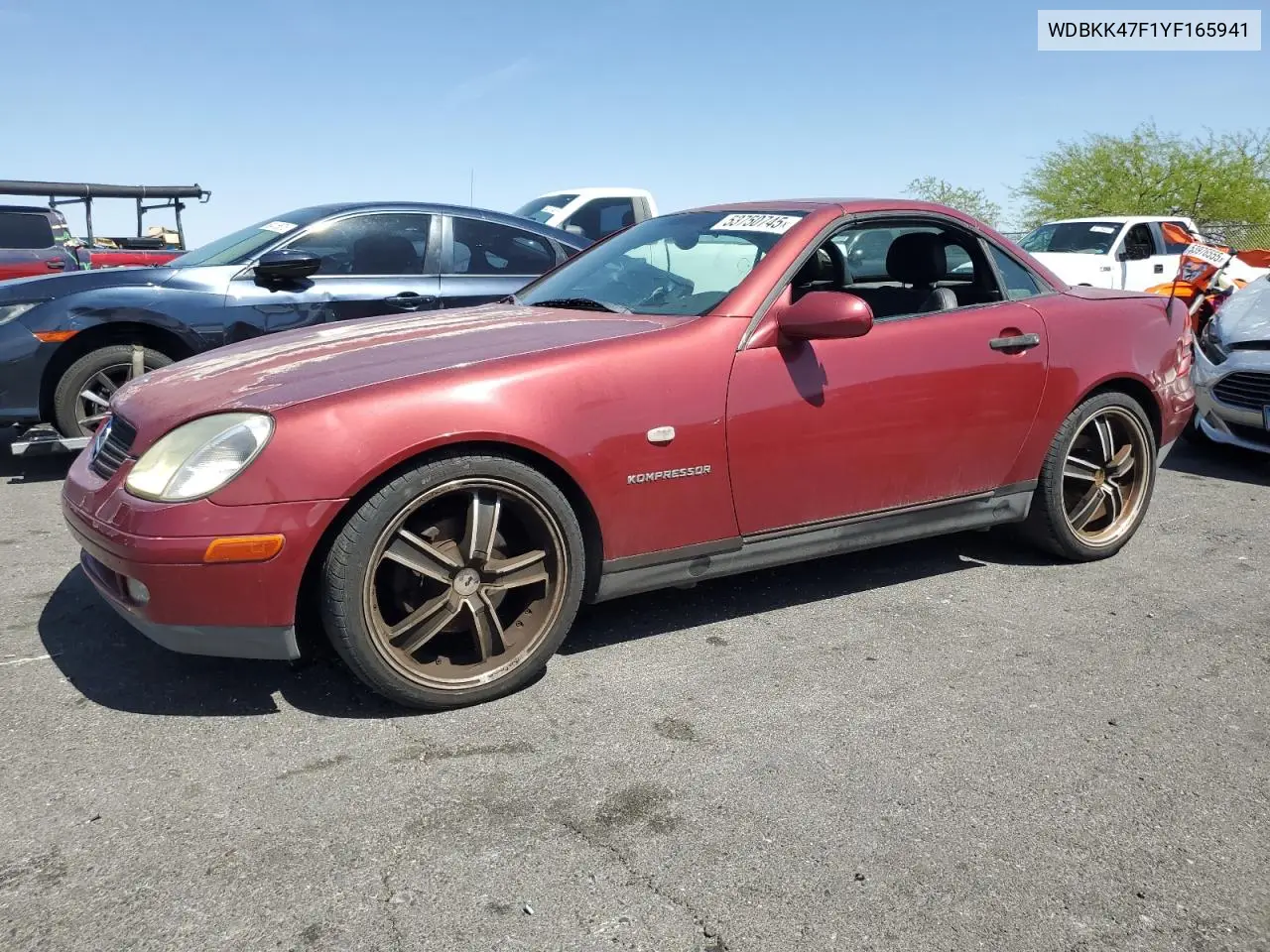 2000 Mercedes-Benz Slk 230 Kompressor VIN: WDBKK47F1YF165941 Lot: 53750745