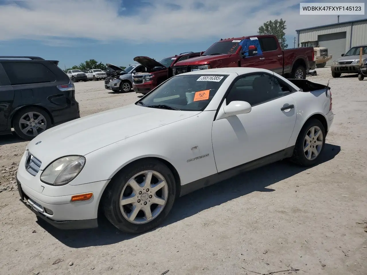 2000 Mercedes-Benz Slk 230 Kompressor VIN: WDBKK47FXYF145123 Lot: 56516385
