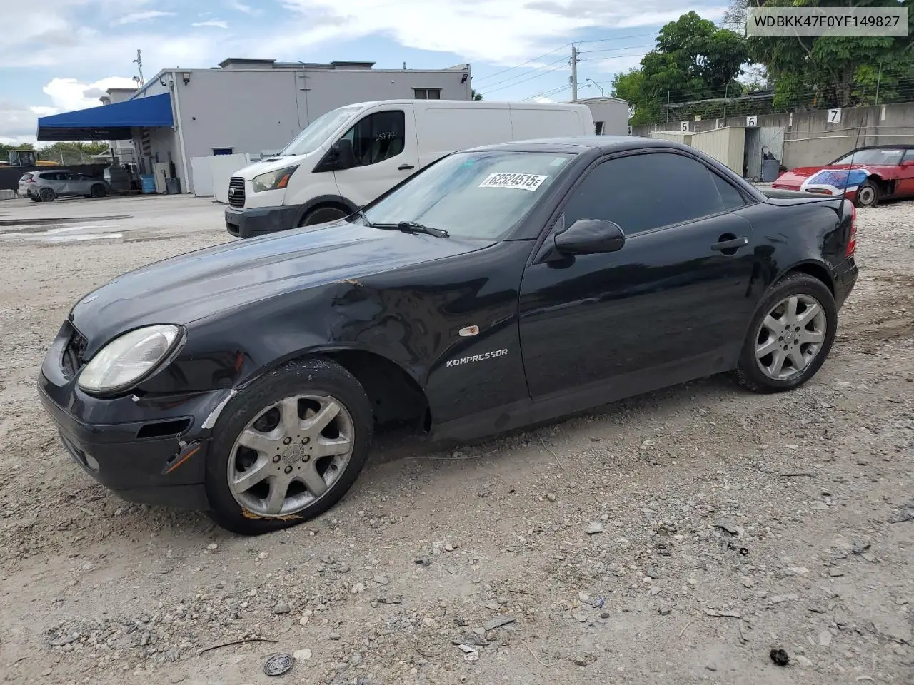 2000 Mercedes-Benz Slk 230 Kompressor VIN: WDBKK47F0YF149827 Lot: 62524515