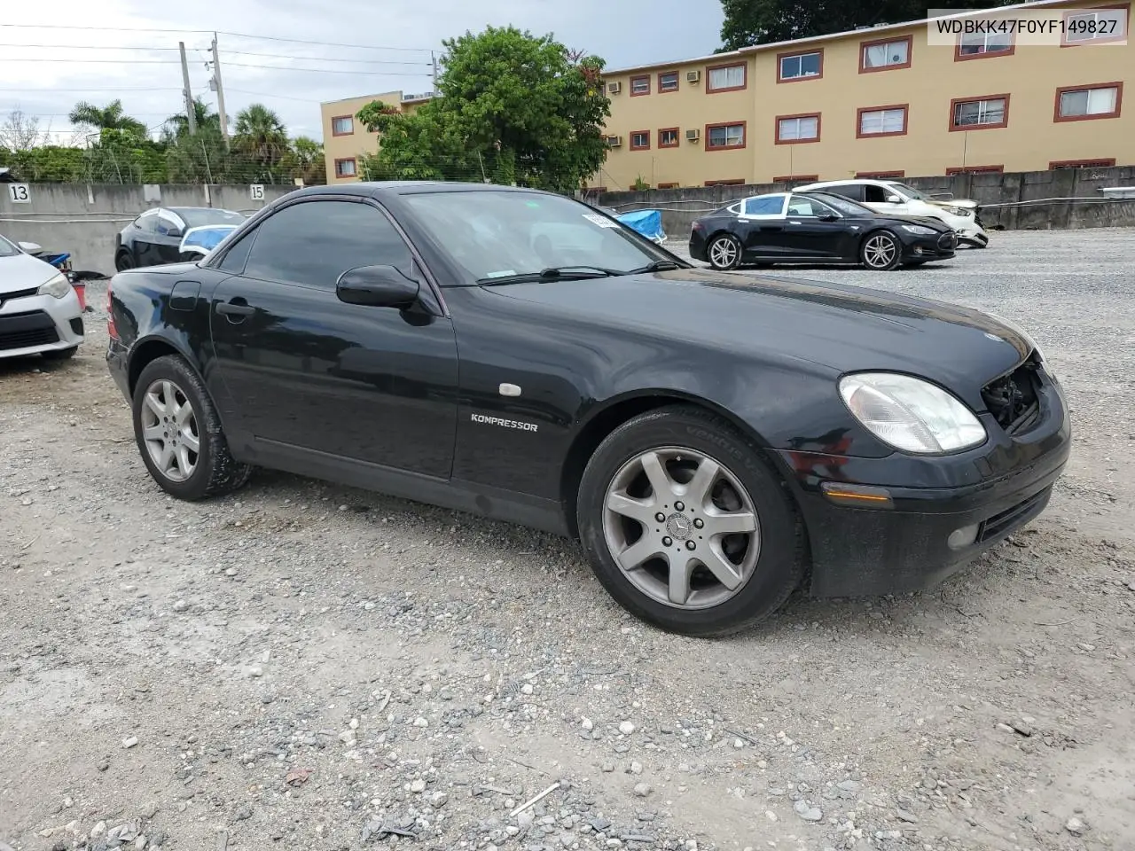2000 Mercedes-Benz Slk 230 Kompressor VIN: WDBKK47F0YF149827 Lot: 62524515