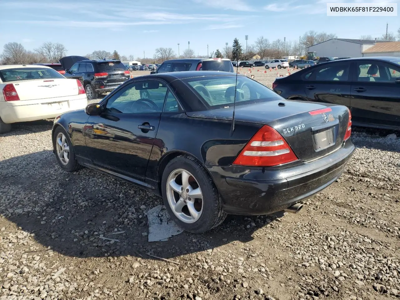 2001 Mercedes-Benz Slk 320 VIN: WDBKK65F81F229400 Lot: 46926765
