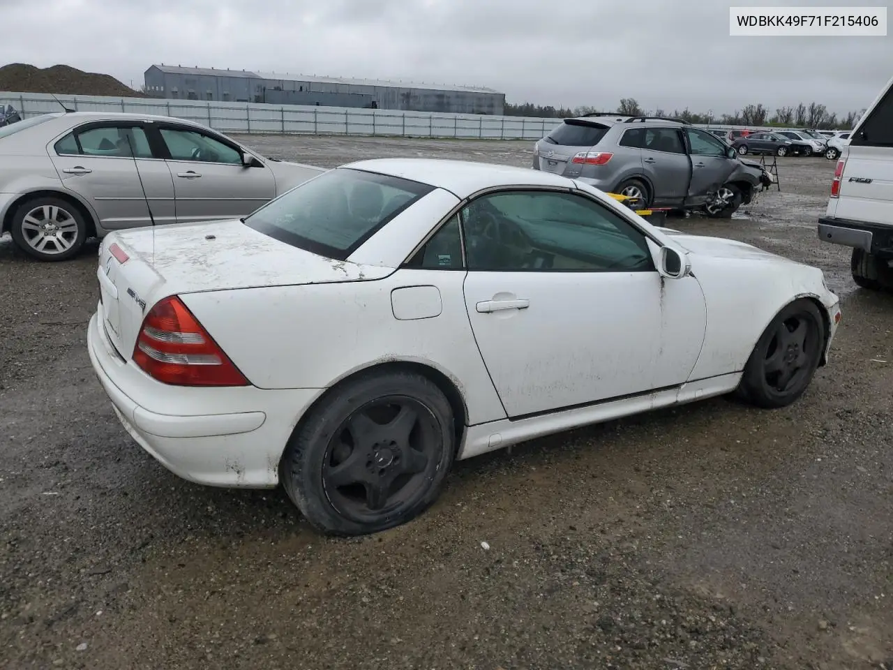 2001 Mercedes-Benz Slk 230 Kompressor VIN: WDBKK49F71F215406 Lot: 49021325