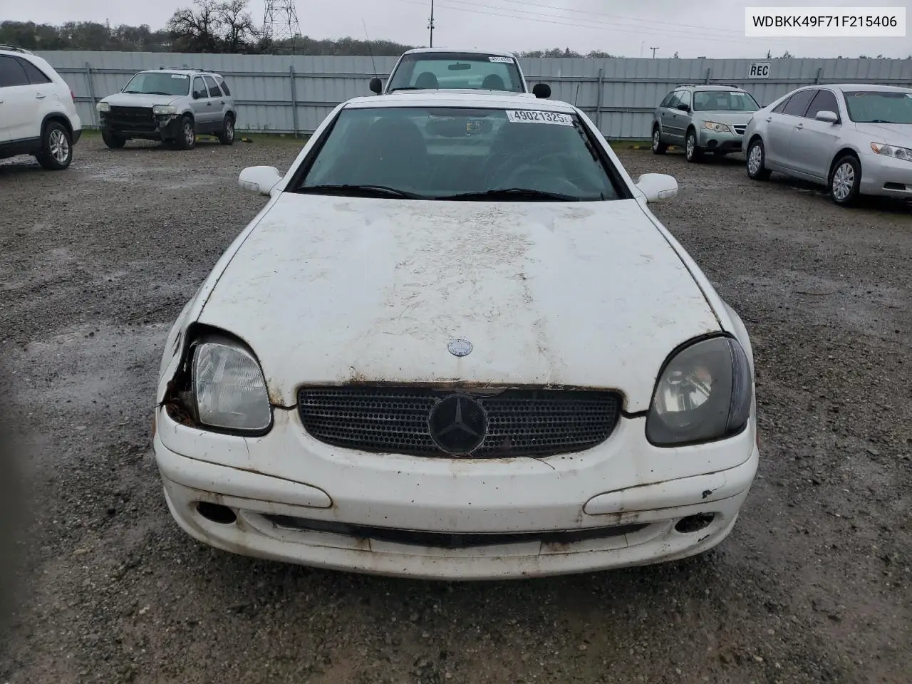 2001 Mercedes-Benz Slk 230 Kompressor VIN: WDBKK49F71F215406 Lot: 49021325