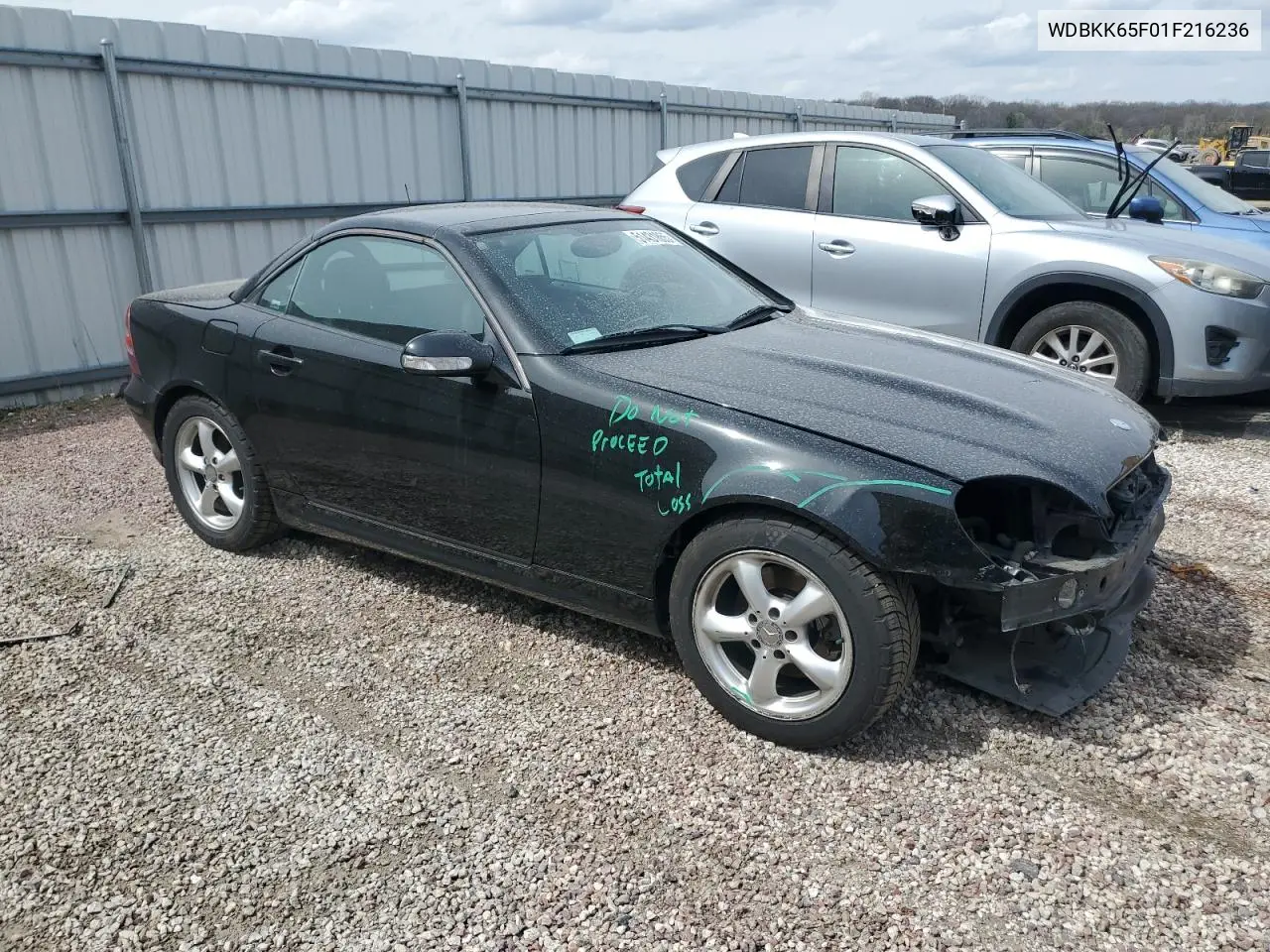 2001 Mercedes-Benz Slk 320 VIN: WDBKK65F01F216236 Lot: 51431855