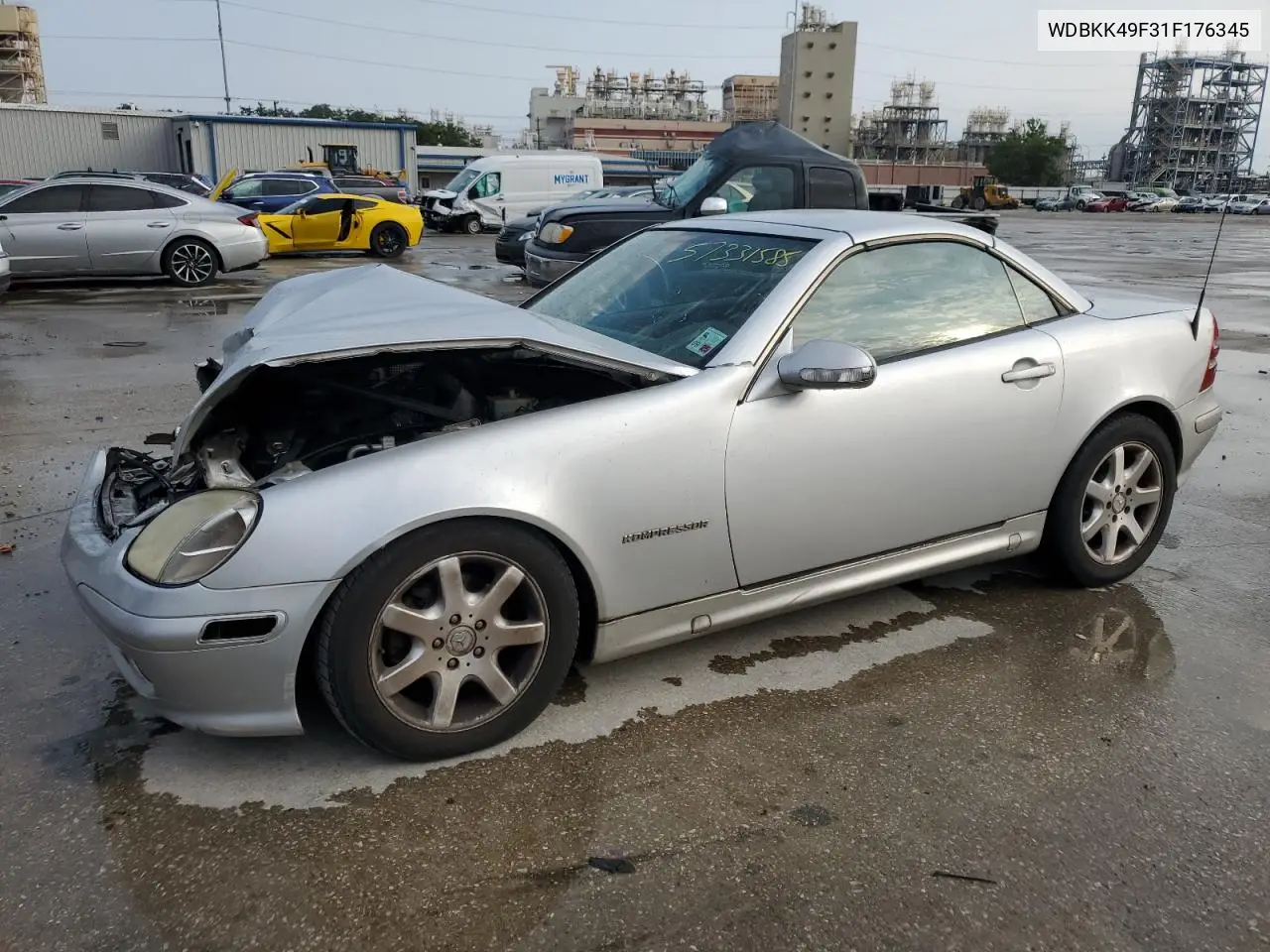 2001 Mercedes-Benz Slk 230 Kompressor VIN: WDBKK49F31F176345 Lot: 58974695