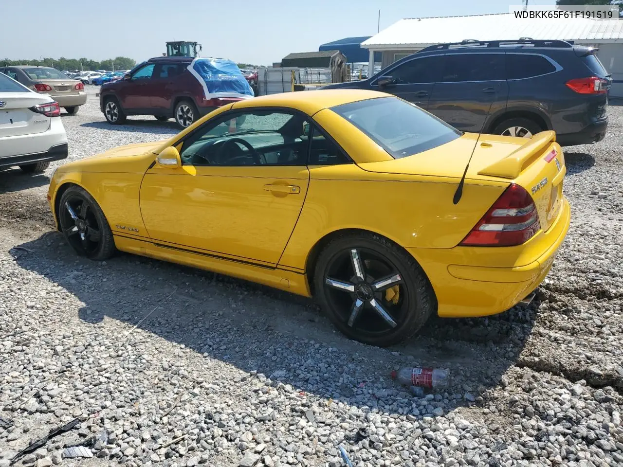 2001 Mercedes-Benz Slk 320 VIN: WDBKK65F61F191519 Lot: 59205425