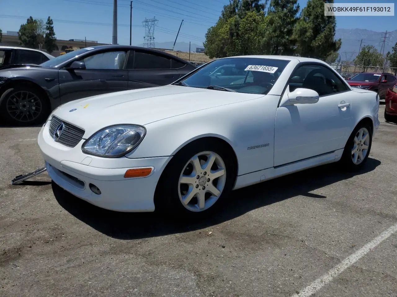 2001 Mercedes-Benz Slk 230 Kompressor VIN: WDBKK49F61F193012 Lot: 63621655